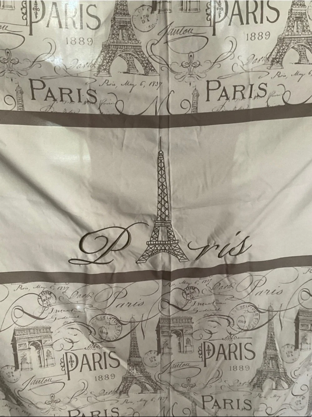 Paris Eiffel Tower Shower Curtain - Taupe/Beige